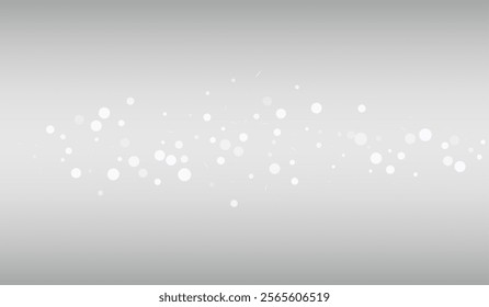 Light Snow Vector Silver Background. Fantasy Blizzard Pattern. White Xmas Texture. Falling Snowflake Design.