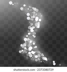 Light Snowfall Vector Transparent Background. Christmas Snowflake Illustration. Winter Abstract Backdrop. Xmas Snow Card.