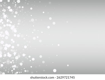 Light Snowflake Vector Silver Background. Falling Snowfall Banner. Winter Xmas Transparent. Magic Blizzard Pattern.