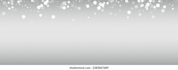 Fondo Panorámico De Plata Vector De Snowflake Claro. Sky Snowfall Transparent. Ilustración De Navidad De Invierno. Resumen del diseño de Blizzard.