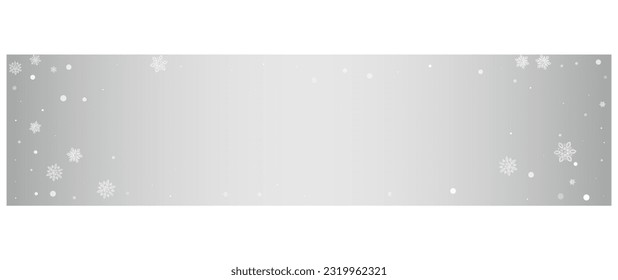 Light Snowflake Vector Silver Panoramic Background. Xmas Snow Card. White Magic Transparent. New Snowfall Backdrop.