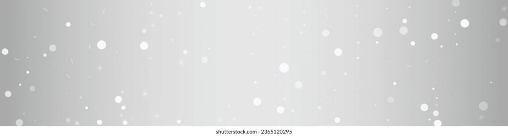 Light Snowflake Vector Silver Panoramic Background. Sky Snow Card. Gray Xmas Texture. Magic Blizzard Pattern.