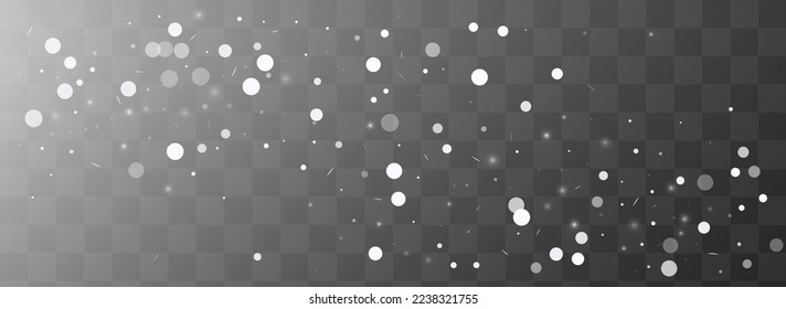 Light Snowflake Vector Transparent Panoramic Background. Sky Snow Holiday. Winter Fantasy Pattern. Magic Snowfall Illustration.
