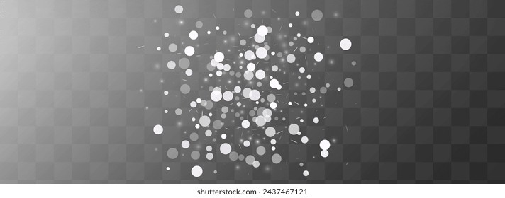 Light Snowflake Vector Transparent Panoramic Background. Christmas Blizzard Illustration. Gray Abstract Backdrop. Fantasy Snow Design.