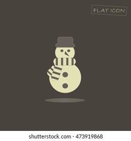 Light  snowmen icon on black, vector illustration