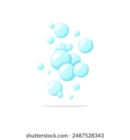 Light soap bubbles vector isolated on white background.