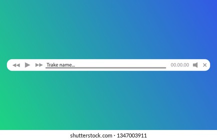 Light and sophisticated player design with a white background for websites or mobile apps