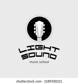 Light Sound Music School Logo. Guitar Head. 