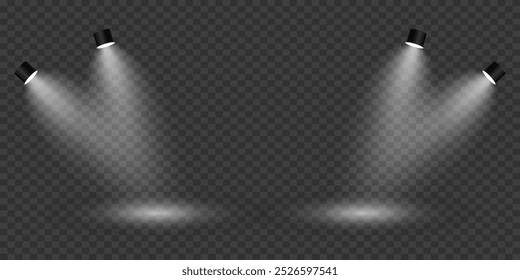 Light source, concert lighting, spotlights. On a transparent background.
