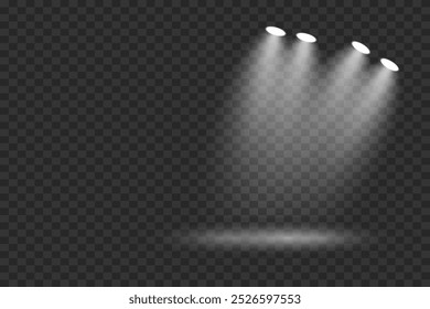 Light source, concert lighting, spotlights. On a transparent background.