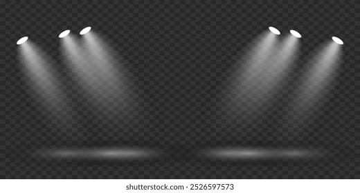 Light source, concert lighting, spotlights. On a transparent background.