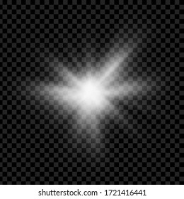 Light source, rays. The sun, the star. Transparent background, vector design, EPS10.