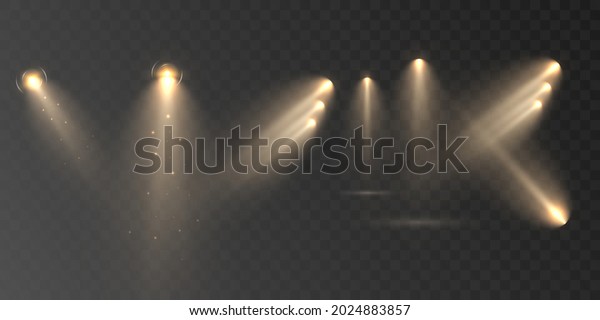 Light sources,
concert lighting, stage spotlights. Floodlight beam, illuminated
spotlights for web design and projection studio lights beam concert
club show scene
illumination.