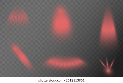 light sources red light transparent background vector
Vector set light source lamp light