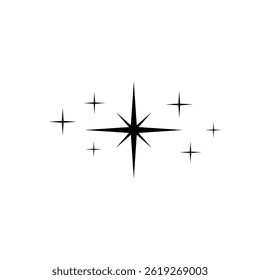 Lichte vonk element in y2k plat ontwerp met luxe starburst patroon geïsoleerde vorm gloed flare set figuur glans geometrische heldere twinkle logo sky brush vector minimal art symbool

