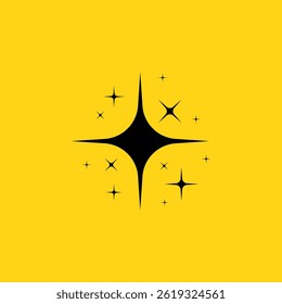 Lichte vonk element in y2k plat ontwerp met luxe starburst patroon geïsoleerde vorm gloed flare set figuur glans geometrische heldere twinkle logo sky brush vector minimal art symbool

