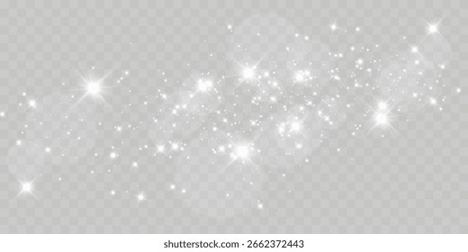 Light sparkle glitter shine glow with transparent glittering light effects, sparkling stars, white bokeh, and shiny glow on a checkered background, perfect for Christmas themes.