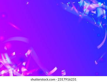 Light Sparkles. Blur Prismatic Wallpaper. Birthday Confetti. Surreal Art. Digital Foil. Laser Flyer. Hologram Background. Violet Disco Tinsel. Purple Light Sparkles