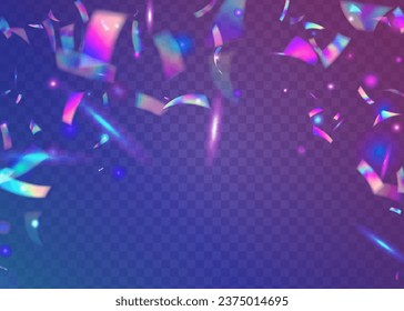 Light Sparkles. Holiday Art. Iridescent Confetti. Disco Celebrate Gradient. Webpunk Foil. Birthday Texture. Laser Flyer. Violet Shiny Glitter. Blue Light Sparkles