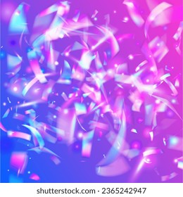 Light Sparkles. Shiny Multicolor Template. Carnival Texture. Flying Foil. Digital Art. Purple Retro Glitter. Laser Burst. Glitch Tinsel. Violet Light Sparkles
