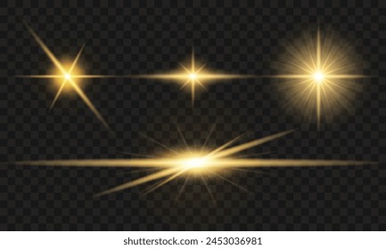 Light sparkles and stars, vector illustration