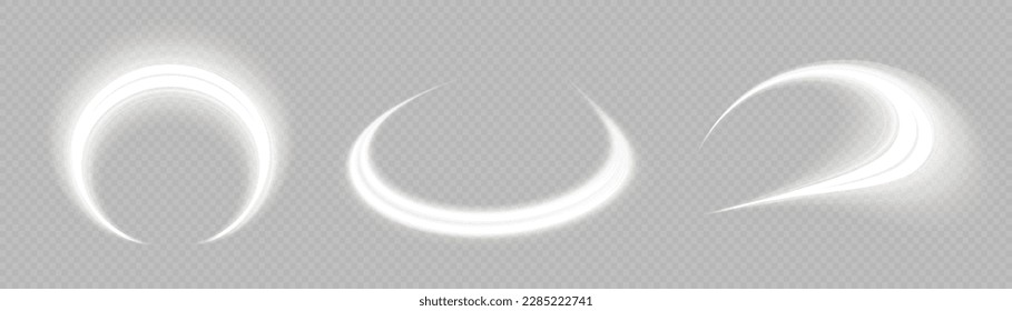 Light sparkling effect. Dynamic shiny waves. Luminous lines of speed. Magic speed flying trails of shine, bright shimmer particles fly. White glowing motion line. Sparkle twist vector illustration