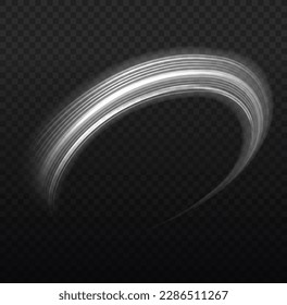 Light sparkling effect. Dynamic shiny waves. Luminous lines of speed. Magic speed flying trails of shine, bright shimmer particles fly. White glowing motion line. Sparkle twist vector illustration