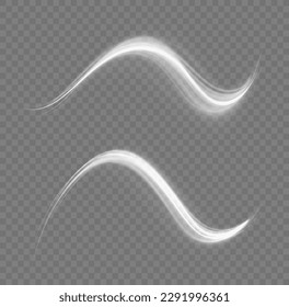 Light sparkling effect. Dynamic shiny waves. Luminous lines of speed. Magic speed flying trails of shine, bright shimmer particles fly. White glowing motion line. Sparkle twist vector illustration