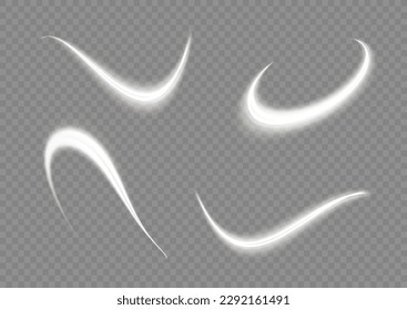 Light sparkling effect. Dynamic shiny waves. Luminous lines of speed. Magic speed flying trails of shine, bright shimmer particles fly. White glowing motion line. Sparkle twist vector illustration
