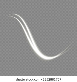 Light sparkling effect. Dynamic shiny waves. Luminous lines of speed. Magic speed flying trails of shine, bright shimmer particles fly. White glowing motion line. Sparkle twist vector illustration