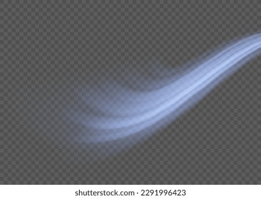Light sparkling effect. Dynamic waves. Luminous shiny lines of speed. Magic speed flying trails of shine, bright shimmer particles fly. Blue glowing motion line. Sparkle twist vector illustration
