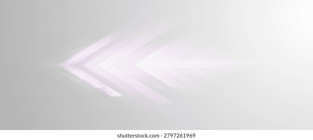 Light speed arrows, bright glowing stripes with a motion blur effect. Vector speed line with direction of movement on a transparent background.