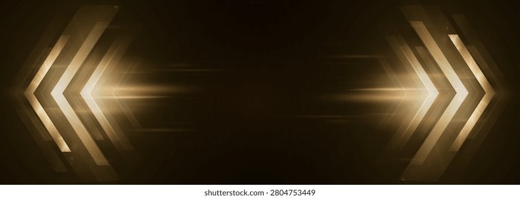 Light speed arrows, bright glowing stripes with a motion blur effect. Vector speed line with direction of movement on a transparent background.