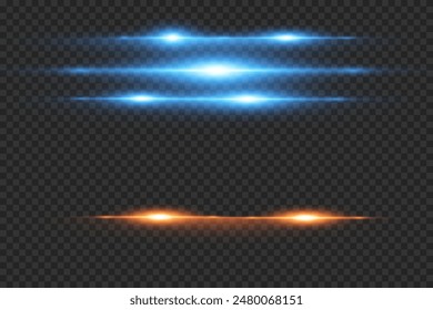 Light speed effects. Beautiful flash of light. On a transparent background.Vector illustration.