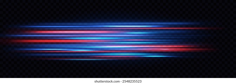 Light speed lines.Motion effect.Horizontal light rays of light.Vector illustration.