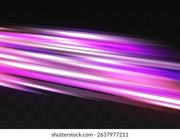 Light speed motion effect. Purple color spiral glow effect. Magic shiny line. Speed rays, light trails, stripes. Vector