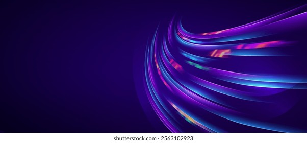 light speed technology on blue purple abstract background