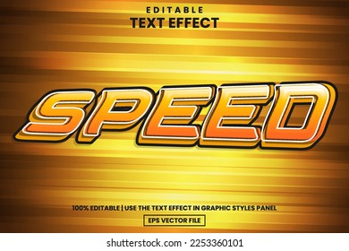Estilo de texto de velocidad ligera, plantilla de efecto de texto editable ilustración vectorial