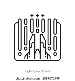 Light Speed Travel icon. Outline style icon design isolated on white background