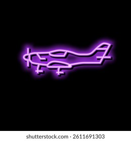 light sport airplane aircraft neon light sign vector. light sport airplane aircraft illustration