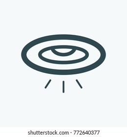 Light spot isolated icon, ceiling light spot linear vector icon