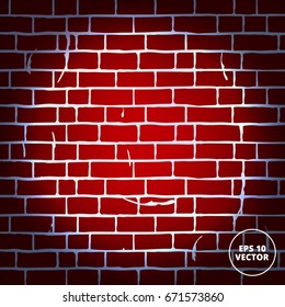 light spot on brick wall vector illustration 