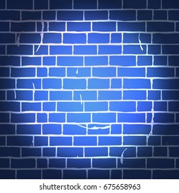 light spot on brick wall vector illustration