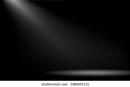 light of spotlight in the dark studio room