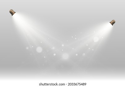 Light spotlight for theatrical and entertainment presentation vector illustrations.	
