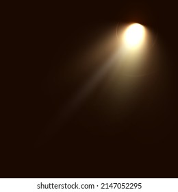 Light spotlights. The stage for the presentation is illuminated by spotlights. Vector illustration.	
