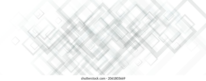 Light Square Abstract Vector Panoramic Background. Technology Element Pattern. Gray Web Template. Grey Graphic Poster.