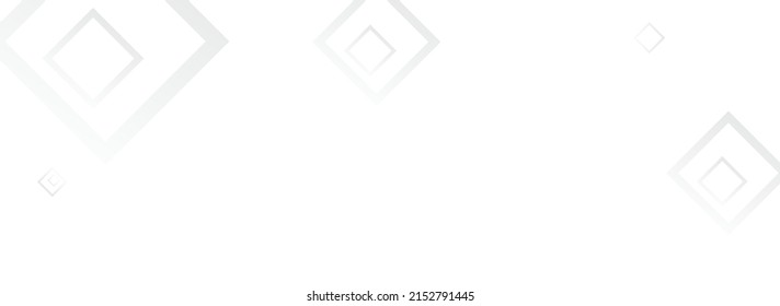 Light Square Digital Vector Panoramic Background. Creative Rectangular Poster. White Simple Pattern. Gray Shape Cover.