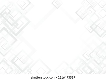 Light Square Minimal Vector  Background. Shape Rectangular Texture. Gray Geometric Banner. Grey Trendy Wallpaper.