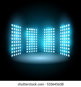 Light of stadium, floodlight, vector illustration
